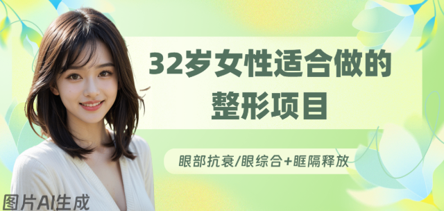 32岁女性适合做的整形项目：眼部抗衰强化版/眼综合+眶隔释放改善眼袋泪沟