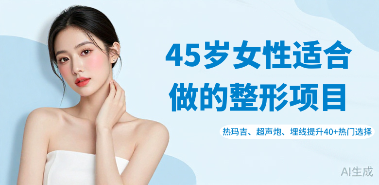45岁女性适合做的整形项目：热玛吉、超声炮、埋线提升是40+女性热门选择