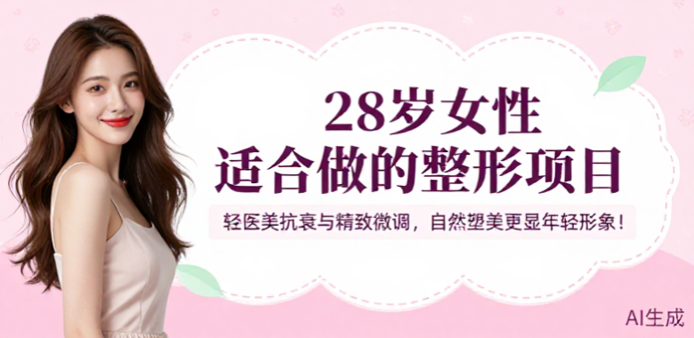 28歲女性適合做的整形項(xiàng)目：輕醫(yī)美抗衰與精致微調(diào)，自然塑美更顯年輕形象！