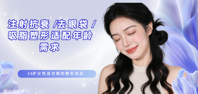 36岁女性适合做的整形项目：注射抗衰/去眼袋/吸脂塑形适配年龄需求，值得去做！