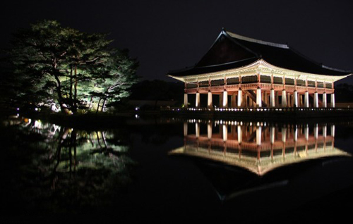 韩国景福宫夜景