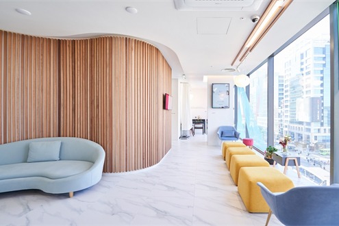 韩国弘大丽诺芙皮肤科等待区