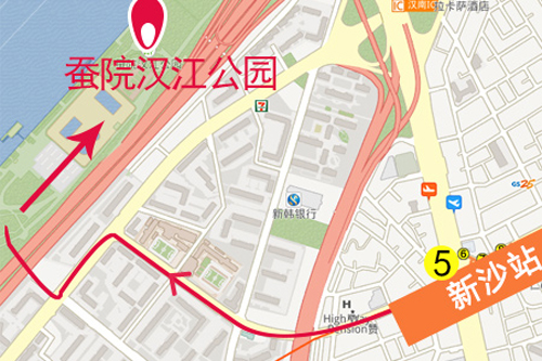 韓國蠶院漢江公園交通路線地圖