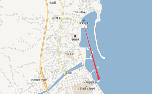 韩国注文津海边地图