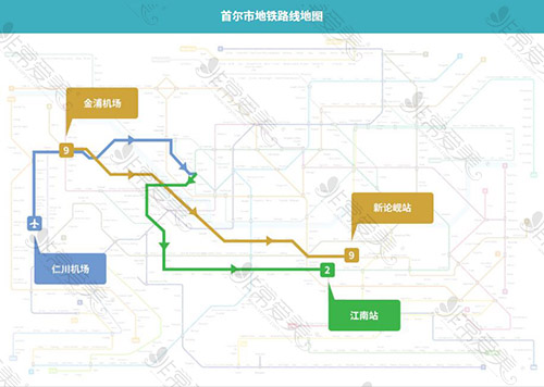 韩国首尔地铁路线图