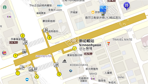 韩国ivy整形医院地图坐标