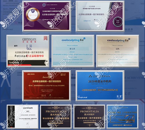 北京联合丽格医疗美容医院各类合作授牌
