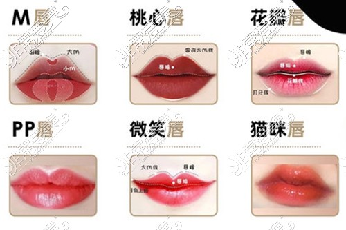 女生唇形图有几种类型图片