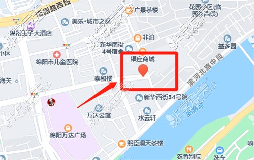 綿陽卓益佳口腔診所（涪城萬達(dá)店）地圖