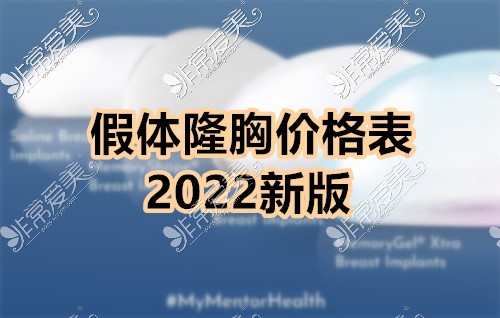 2022年假体隆胸价格表