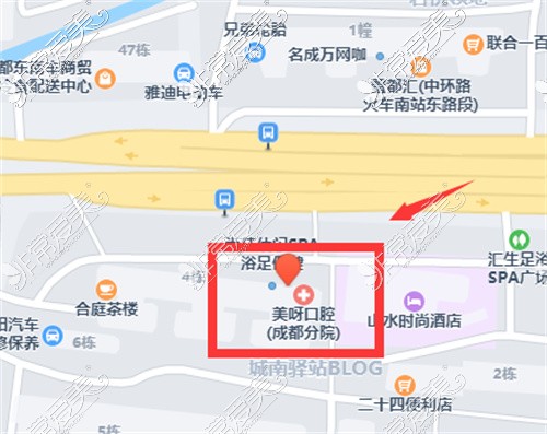 成都美呀口腔种植牙（奥仕店）地图