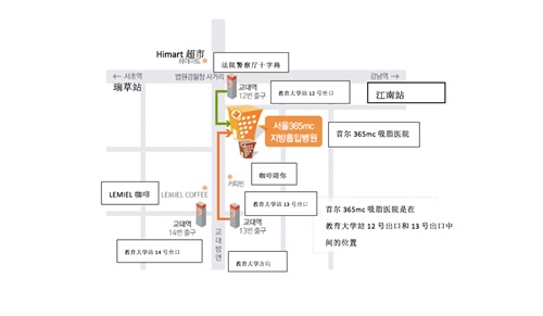 韩国365mc吸脂医院地图