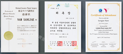 韩国歌柔飞整形认证证书图