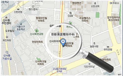 韓國(guó)菲斯萊茵整形地址導(dǎo)航圖 韓國(guó)菲斯萊茵整形地址導(dǎo)航圖