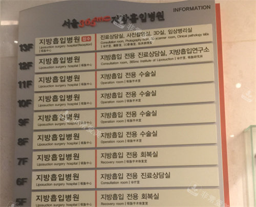 韩国365mc吸脂医院楼梯指示牌