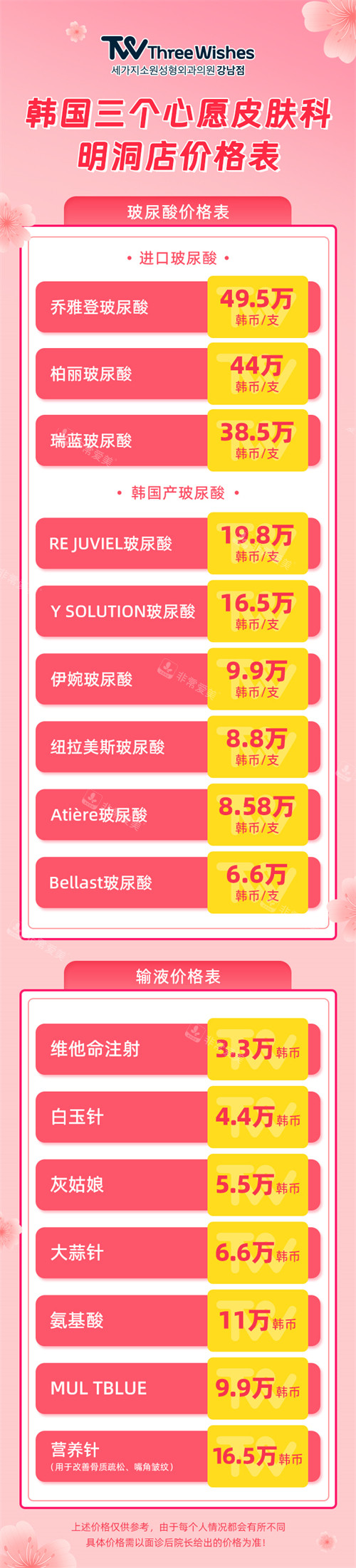 韩国三个心愿皮肤科(明洞店)价格表图片 韩国三个心愿皮肤科(明洞店)价格表图片