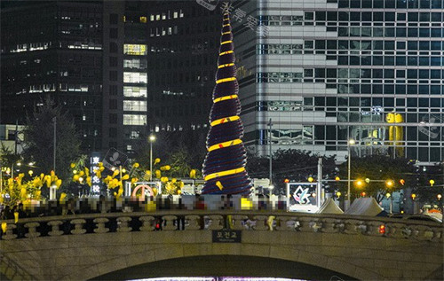 清溪川時光之旅夜市大橋圖片