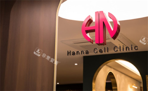 韩国HANNA CELL皮肤科logo墙