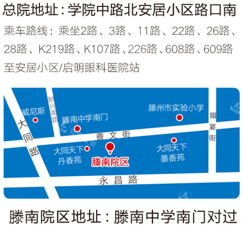 滕州启明眼科到院路线