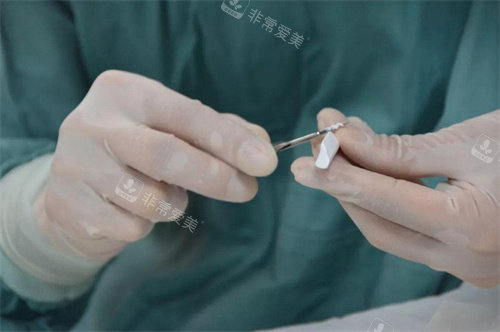 隆鼻手术膨体材料定性演示图 隆鼻手术膨体材料定性演示图