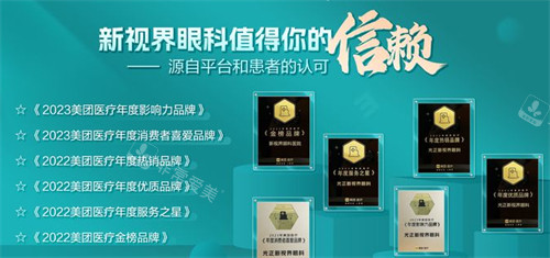 青岛新视界眼科医院荣誉