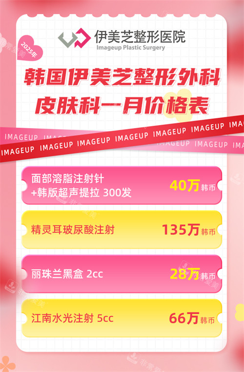 韩国伊美芝整形外科皮肤科价格表 韩国伊美芝整形外科皮肤科价格表