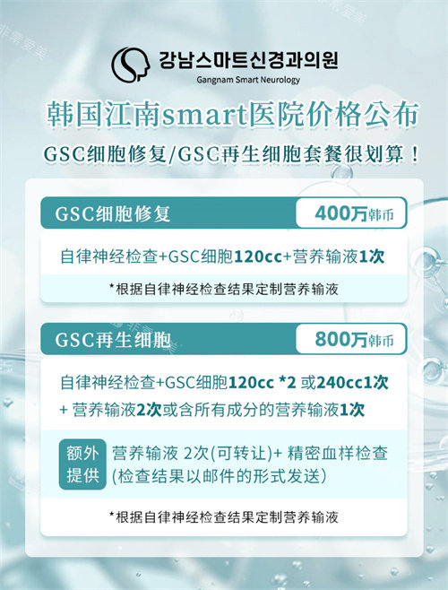 韩国江南smart医院价格表