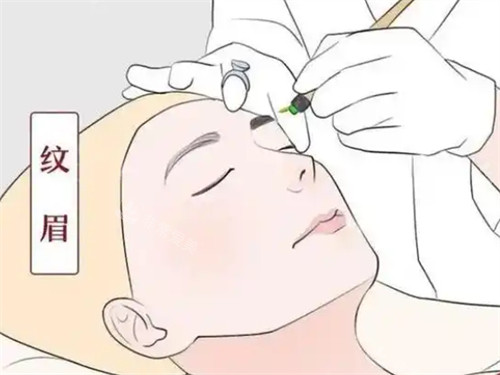 纹眉过程